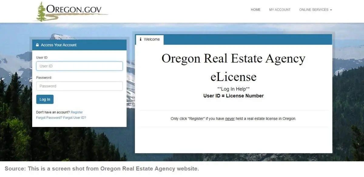 Oregon Real Estate Agency eLicense