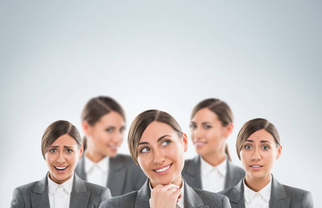 Real Estate Business Women Clones With Different Emotions