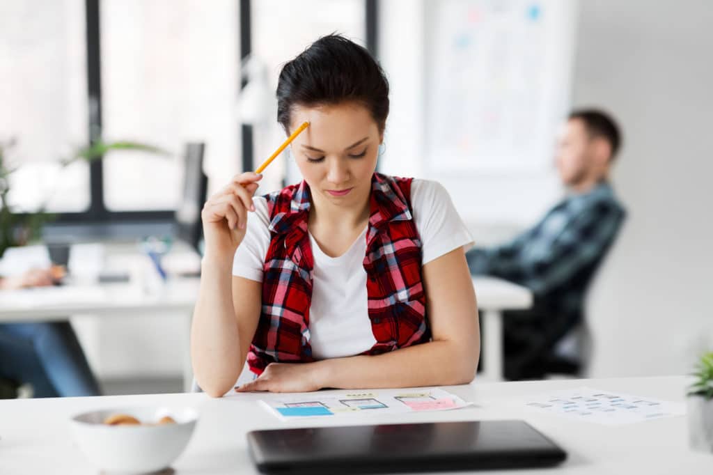 student working on real estate appraisal exam