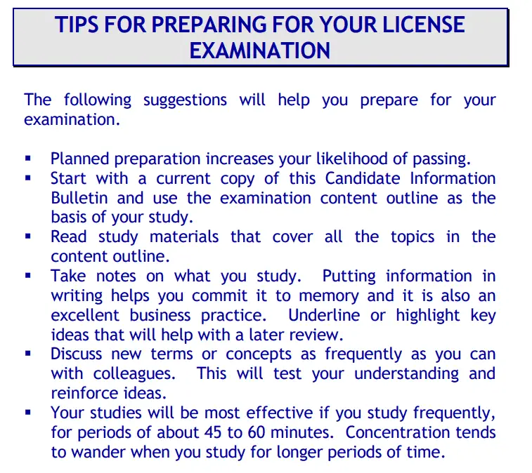 Tennessee real estate exam tips