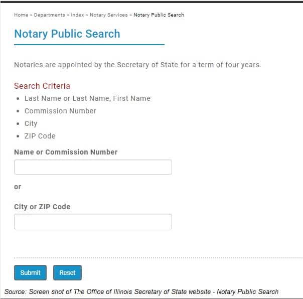 Illinois Notary Public Search
