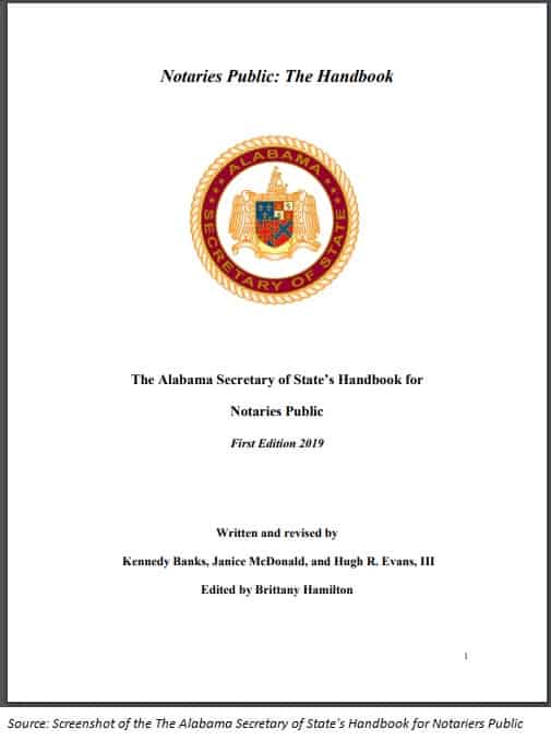 The Alabama Secretary of State’s Handbook for Notaries Public