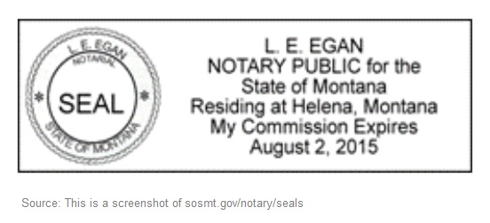 Montana notary seal sample