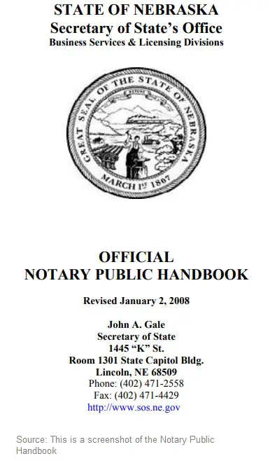 Nebraska Notary Public Handbook