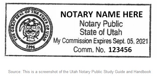 Utah Notary Seal Sample
