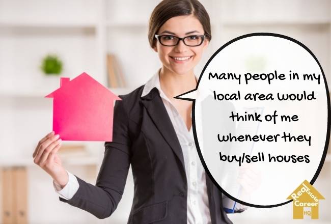 Real estate agent successful branding in local neighborhood