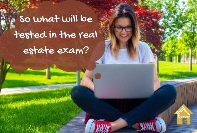 Career seeker checking the real estate exam