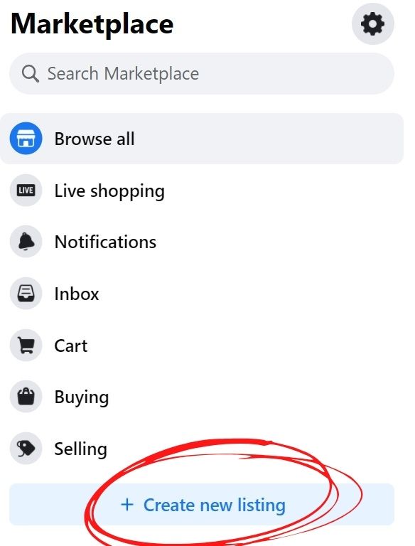 Facebook marketplace create new listing