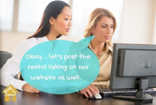 Property managers posting rental ads on company's website