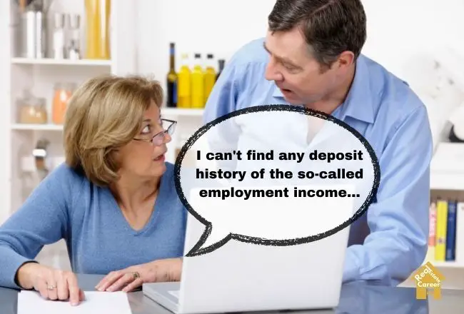 Property manager cannot find employment income deposit of tenants